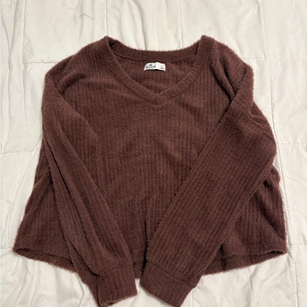 Hollister Chocolate V-Neck Sweater